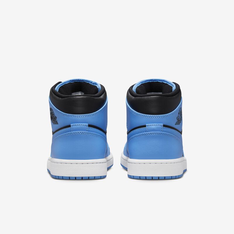 Air Jordan 1 Mid, Azul universitario/Blanco/Negro, hi-res
