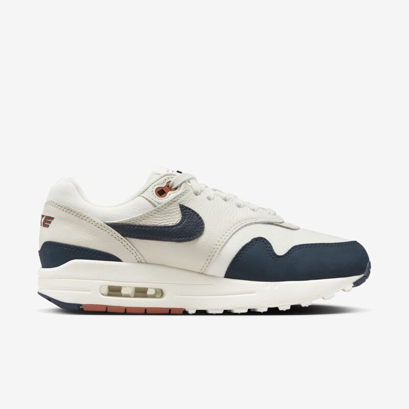 Nike Air Max 1 LX, Marrón verdoso claro/Obsidiana/Naranja fuerte/Vela, hi-res