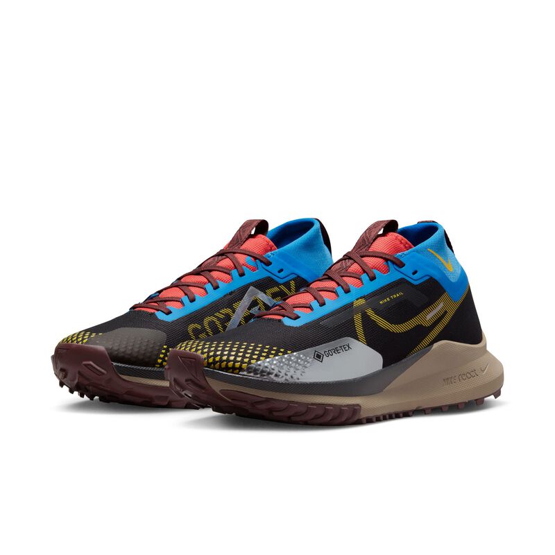 Nike React Pegasus Trail 4 GORE-TEX, Negro/Azul fotográfico claro/Rojo pista/Azufre vivo, hi-res
