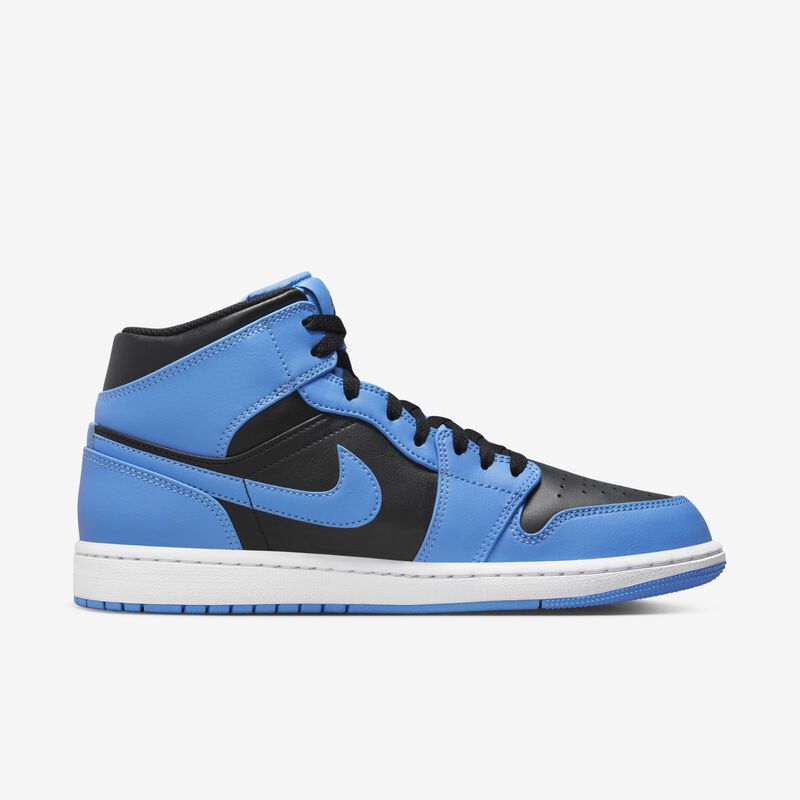 Air Jordan 1 Mid, Azul universitario/Blanco/Negro, hi-res