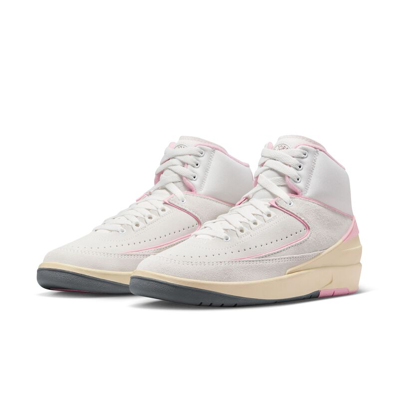 Air Jordan 2 Retro, Blanco cumbre/Rosa suave medio/Muselina/Rojo gimnasio, hi-res