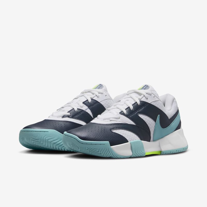 NikeCourt Lite 4, Blanco/Azul Marino Militar/Denim Turquesa/Voltio, hi-res