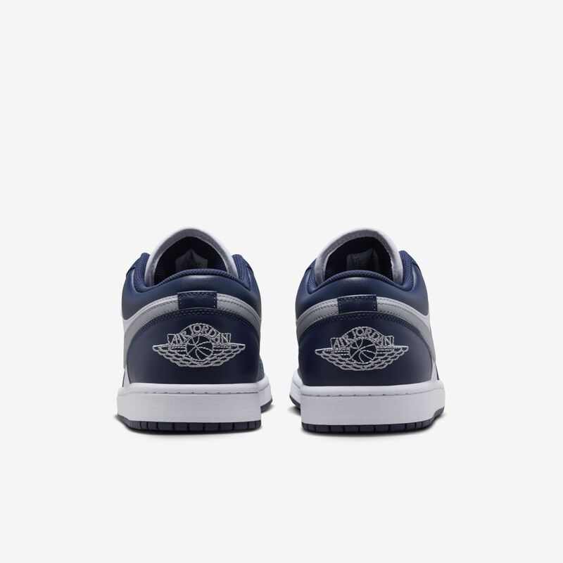 Air Jordan 1 Low, Blanco/Azul Marino Medianoche/Gris Lobo, hi-res