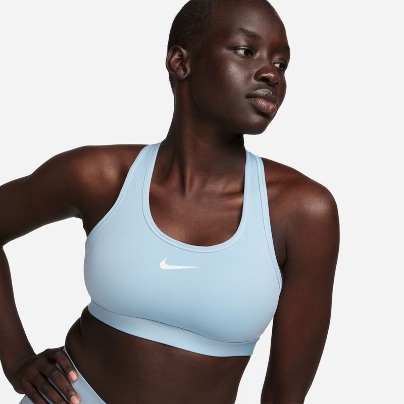 Nike Swoosh Medium Support, Azul marfil claro/Blanco, hi-res