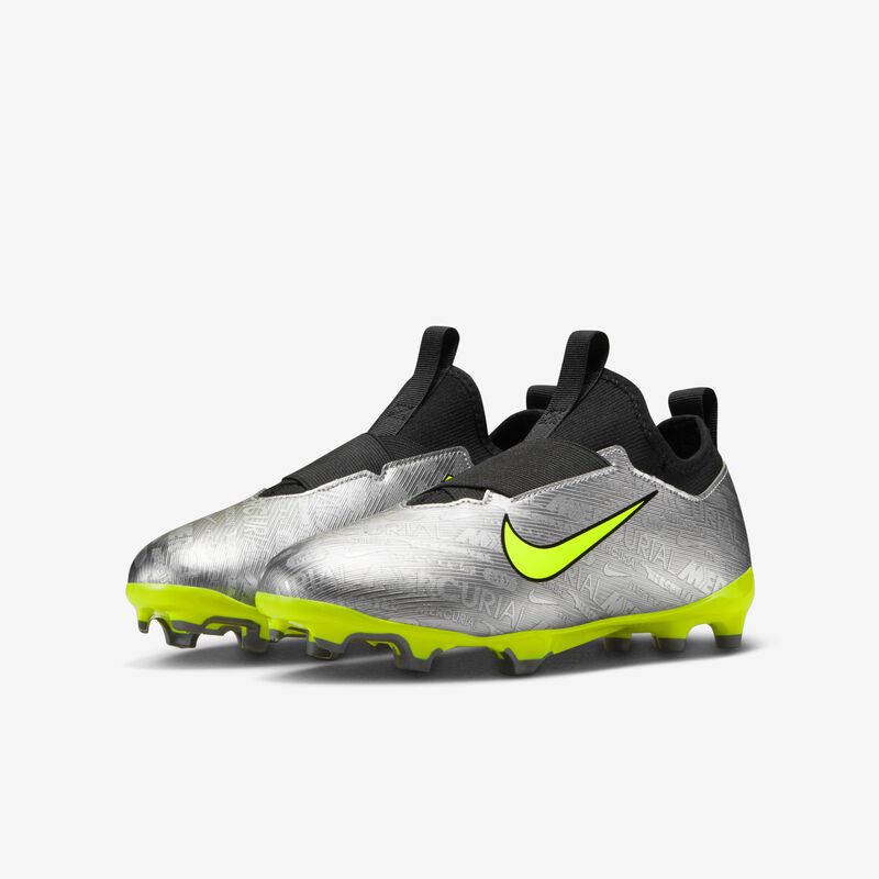 Nike Jr. Zoom Mercurial Vapor 15 Academy XXV MG, Plata metalizado/Negro/Voltio/Voltio, hi-res