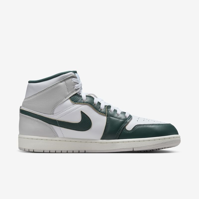 Air Jordan 1 Mid SE, Blanco/Vela/Gris Neutro/Verde Oxidado, hi-res