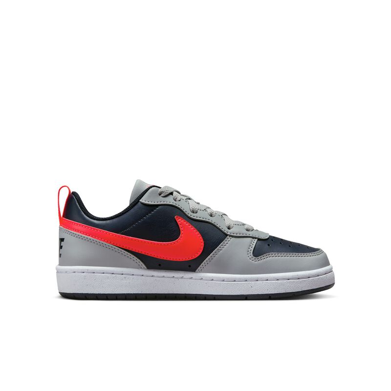 Nike Court Borough Low Recraft, Gris Humo Claro/Obsidiana Oscuro/Blanco/Carmesí Brillante, hi-res