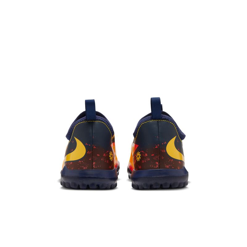 Nike Jr. Phantom 6 Low Academy "Erling Haaland", Naranja láser/Azul vacío/Veneno limón, hi-res