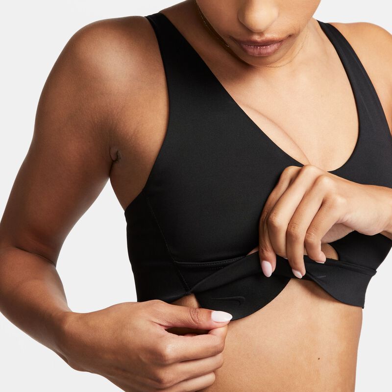 Nike Indy Plunge Cutout, Negro/Gris Humo, hi-res