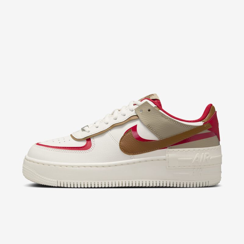 Nike Air Force 1 Shadow, Fantasma/Rojo Fuego/Caqui/Bronceado Británico Claro, hi-res