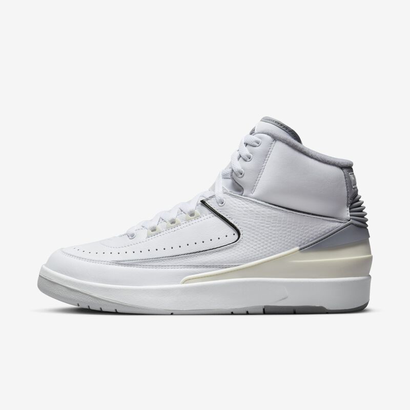 Air Jordan 2 Retro, Blanco/Vela/Negro/Gris cemento, hi-res