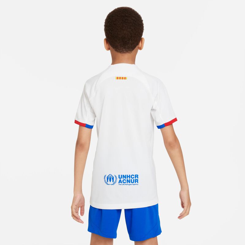 FC Barcelona visitante 2023/24 Stadium, Blanco/Azul real/Rojo universitario/Azul real, hi-res