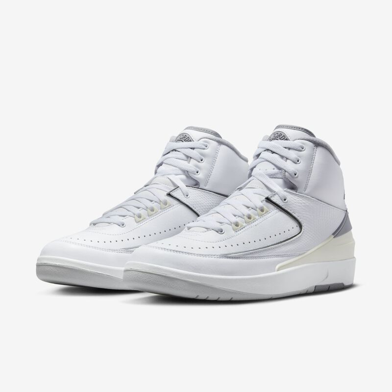 Air Jordan 2 Retro, Blanco/Vela/Negro/Gris cemento, hi-res