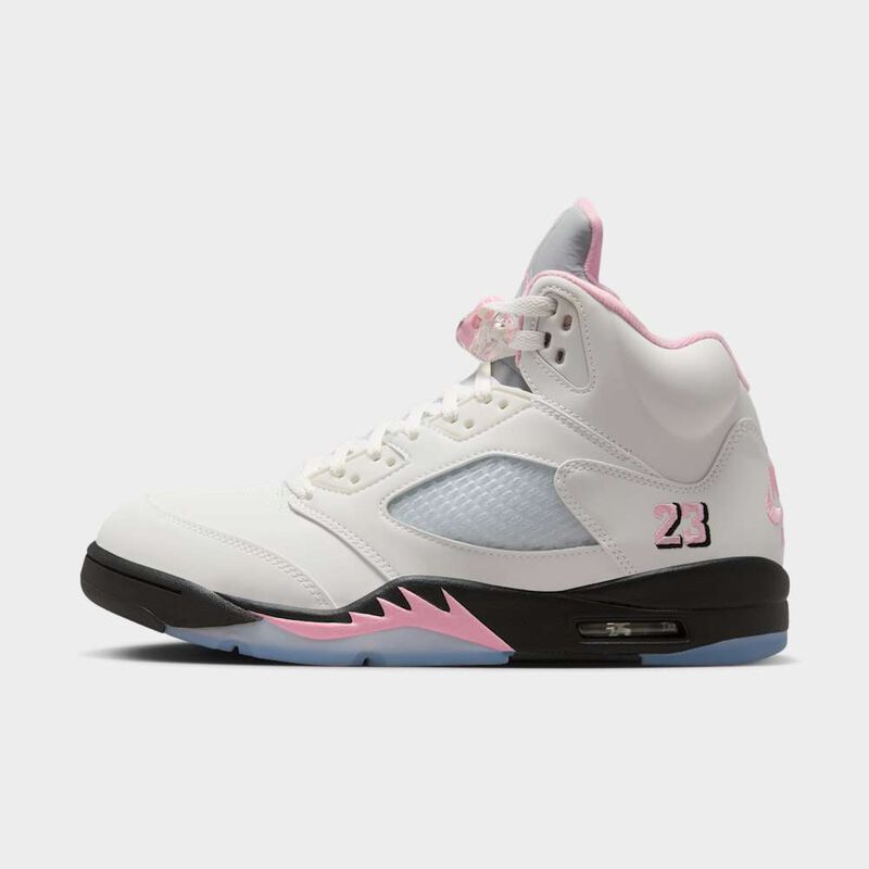 Air Jordan 5 Retro, Blanco/Negro/Rosa suave medio, hi-res