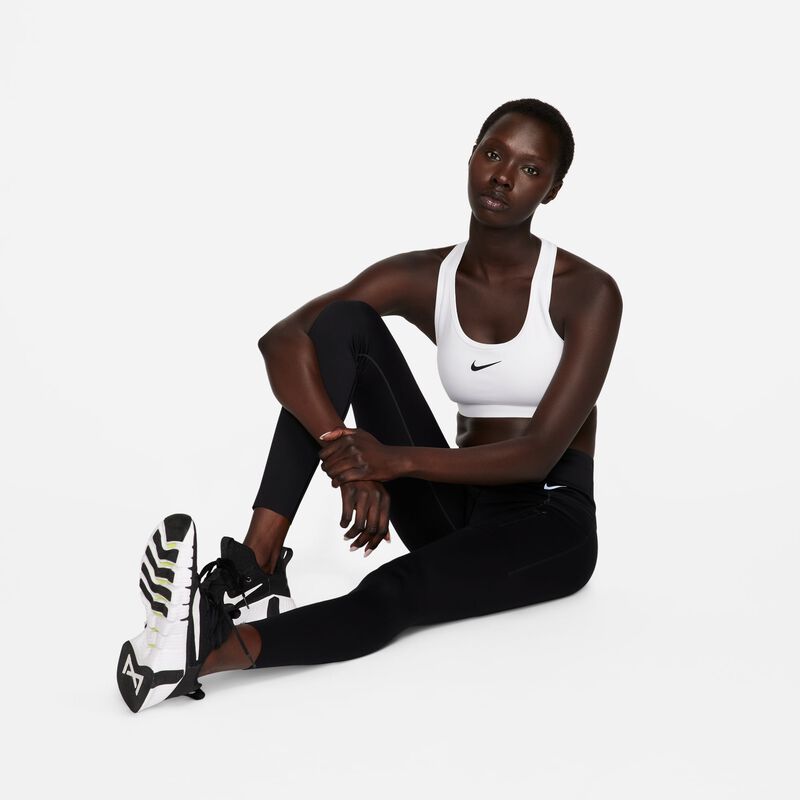 Nike Swoosh Medium Support, Blanco/Malva piedra/Negro, hi-res