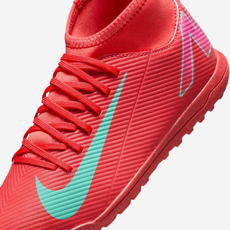 Nike Jr. Mercurial Superfly 10 Club, Brasa Resplandor/Verde Aurora, hi-res