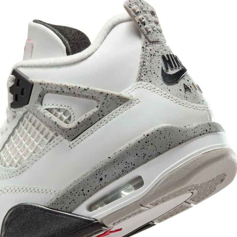 Air Jordan 4 Retro, Blanco Cumbre/Cemento Gris/Negro/Fuego Rojo, hi-res
