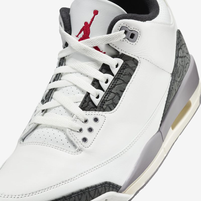 Air Jordan 3 Retro, Blanco Cumbre/Gris Cemento/Negro/Rojo Pasión, hi-res