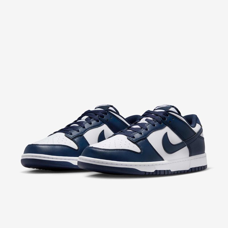Nike Dunk Low Retro, Blanco/Blanco/Azul Marino Medianoche, hi-res