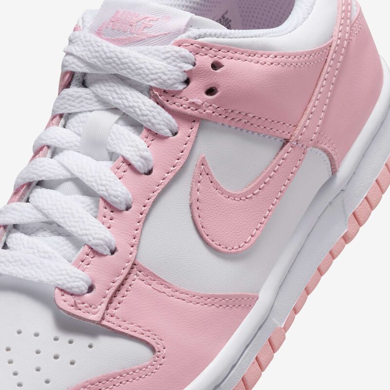 Nike Dunk Low, Blanco/Blanco/Blanco/Rosa suave medio, hi-res