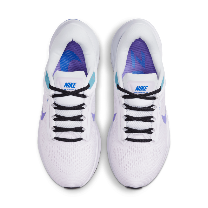 Nike Air Zoom Structure 24, Blanco/Uva ligero/Cerúleo/Morado psíquico, hi-res