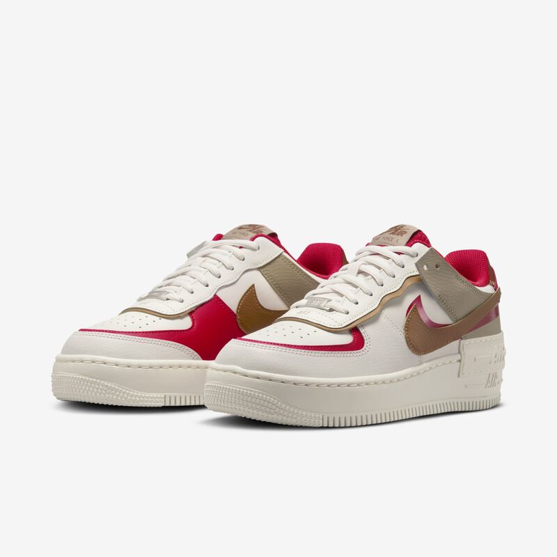 Nike Air Force 1 Shadow, Fantasma/Rojo Fuego/Caqui/Bronceado Británico Claro, hi-res