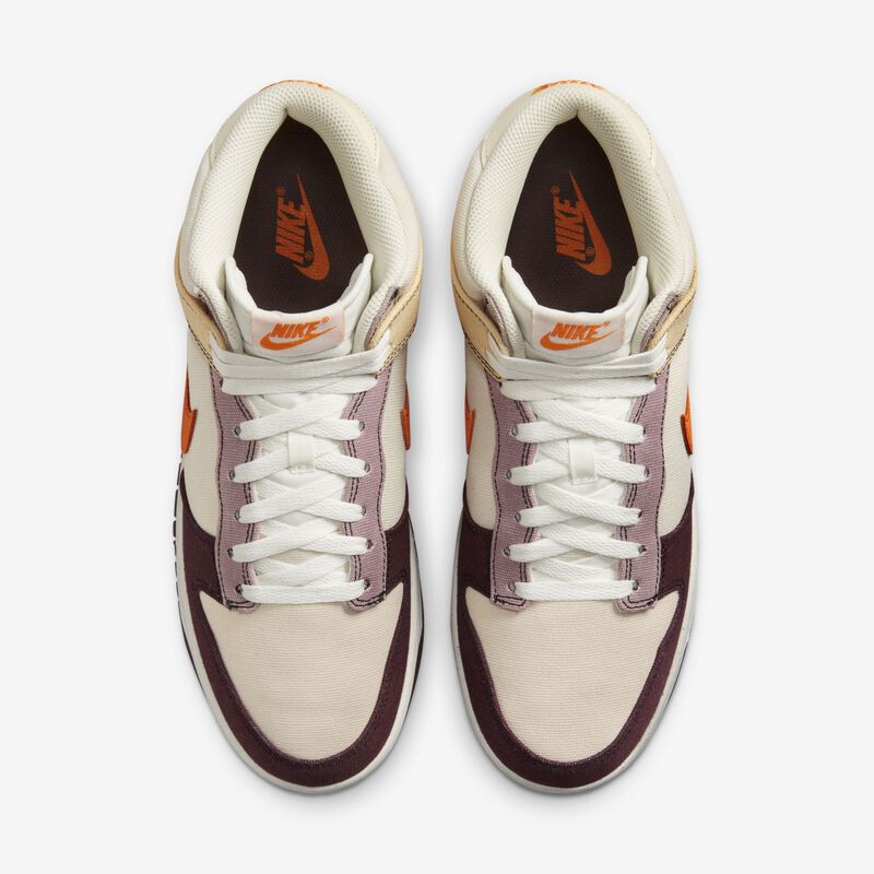 Nike Dunk Mid, Leche de coco/Oro celestial/Eclipse ciruela/Naranja vivo, hi-res