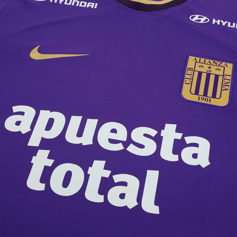 Nike Camiseta Alianza Lima Morada Paolo Guerrero 2024, Morado/Dorado/Blanco-Negro, hi-res