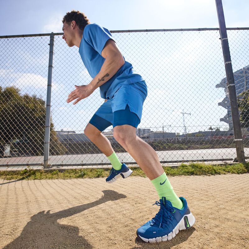Nike Free Metcon 5, Azul Cancha/Trueno Azul/Tinte Platino/Huelga Verde, hi-res