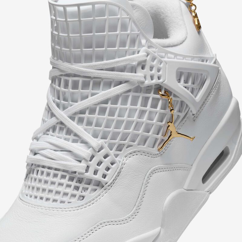 Air Jordan 4 Net, Blanco/Oro Metalizado/Fantasma, hi-res