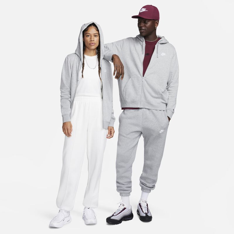 Nike Sportswear Club Fleece, Gris oscuro jaspeado/Blanco, hi-res