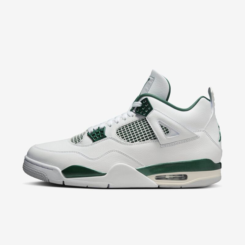Air Jordan 4 Retro, Blanco/Blanco/Gris Neutro/Verde Oxidado, hi-res