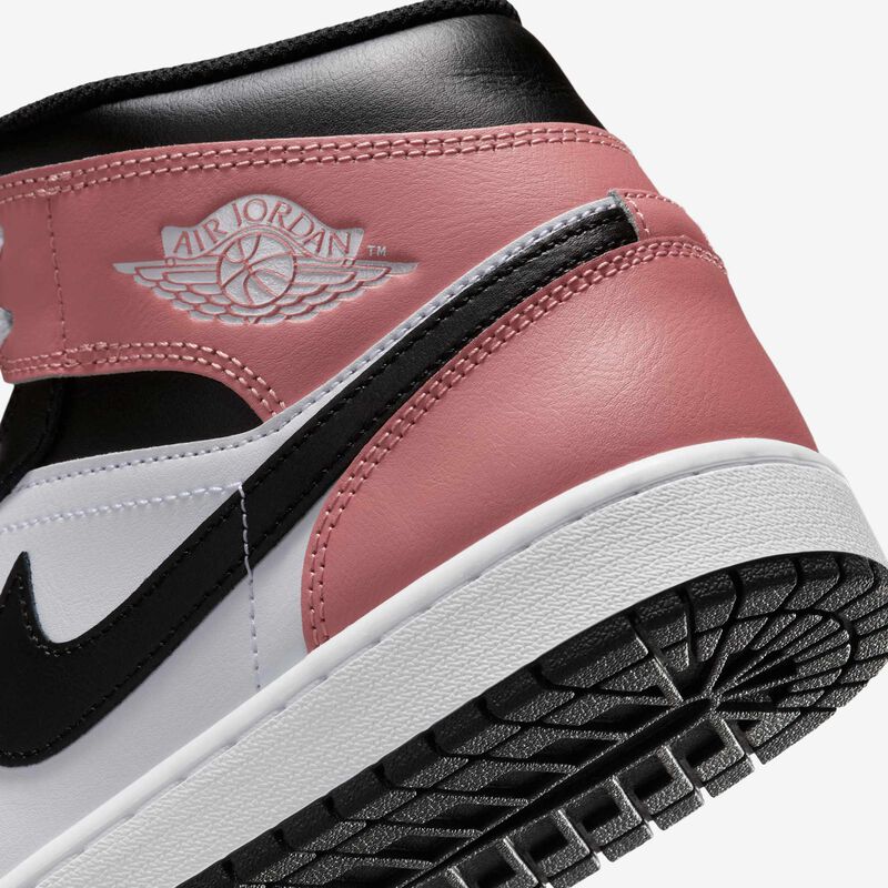 Air Jordan 1 Mid, Blanco/Rosa Óxido/Negro, hi-res