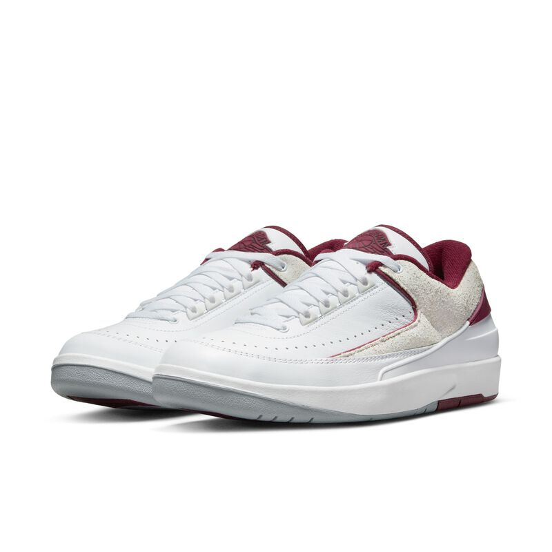 Air Jordan 2 Retro Low, Blanco/Gris Acero Claro/Rojo Cerezo, hi-res