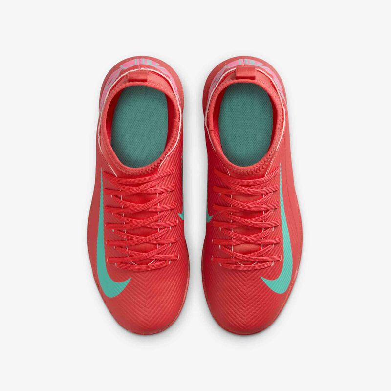 Nike Jr. Mercurial Superfly 10 Club, Brasa Resplandor/Verde Aurora, hi-res