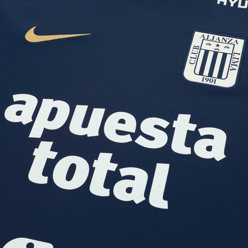 Nike Camiseta Alianza Lima 2025 Visita Estampada, Azul Marino/Blanco/Dorado, hi-res