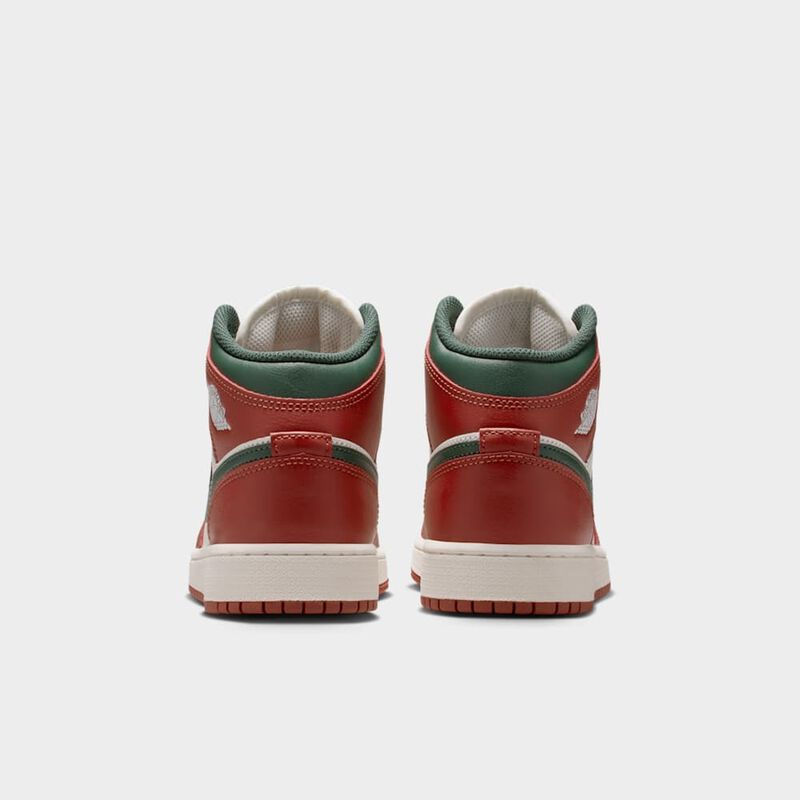 Air Jordan 1 Mid, Vela/Verde Medianoche-Platino Puro-Piedra Roja, hi-res