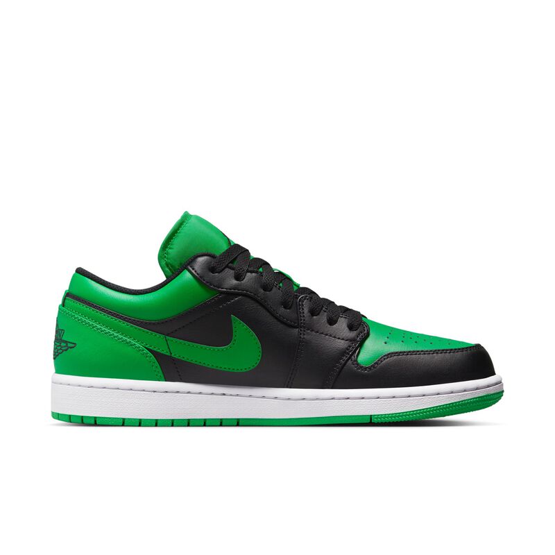 Air Jordan 1 Low, Negro/Verde suerte/Blanco/Negro, hi-res