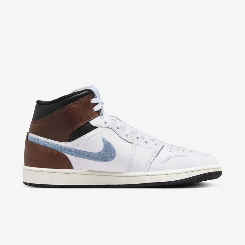 Air Jordan 1 Mid SE, Blanco/Gris azulado-Negro-Vela, hi-res
