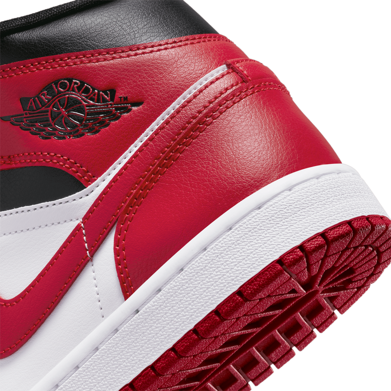 Air Jordan 1 Mid, Negro/Blanco/Rojo gimnasio, hi-res
