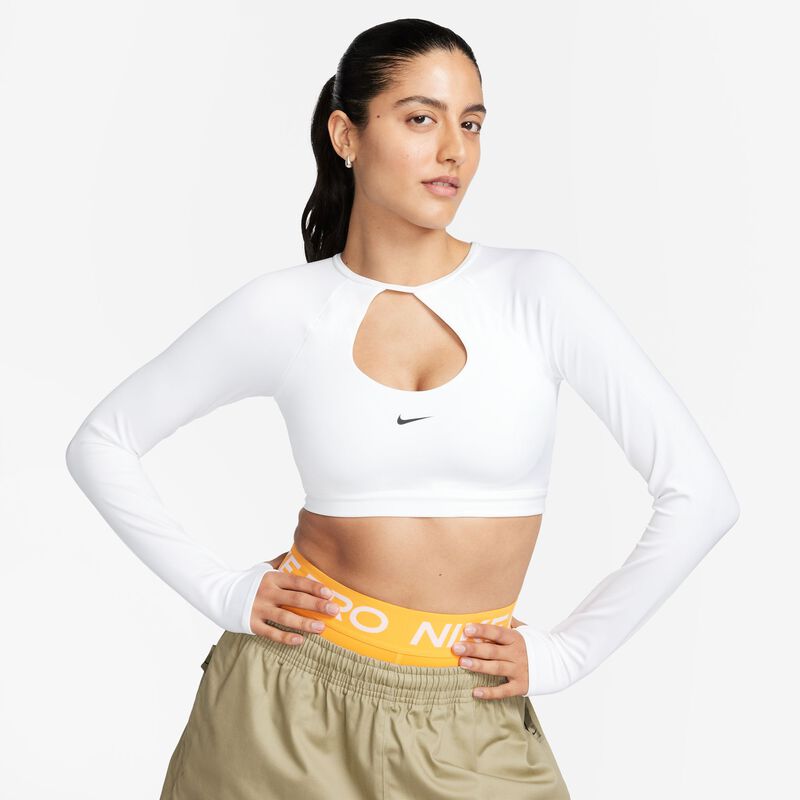 Nike Crop Polo, Blanco/Negro, hi-res