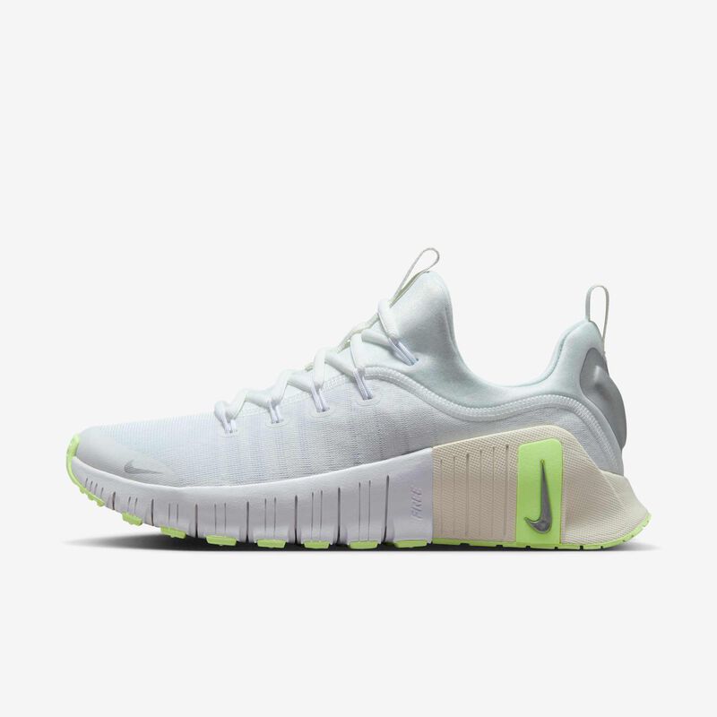 Nike Free Metcon 6, Blanco/Barely Volt/Sail/Plata metalizado, hi-res