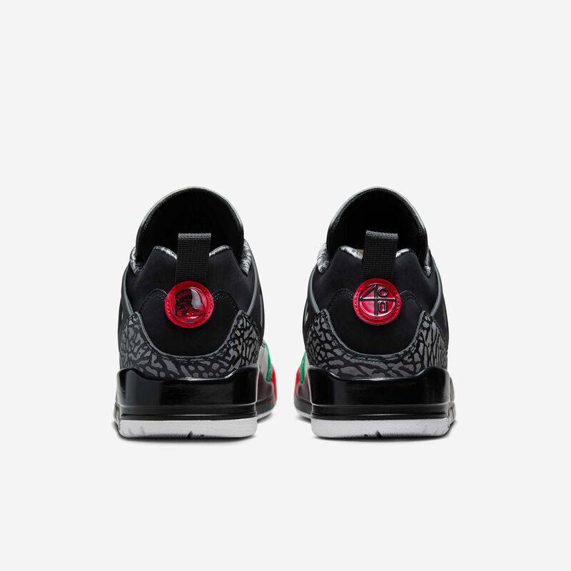 Jordan Spizike Low, Negro/Verde Clásico/Blanco/Rojo Universitario, hi-res