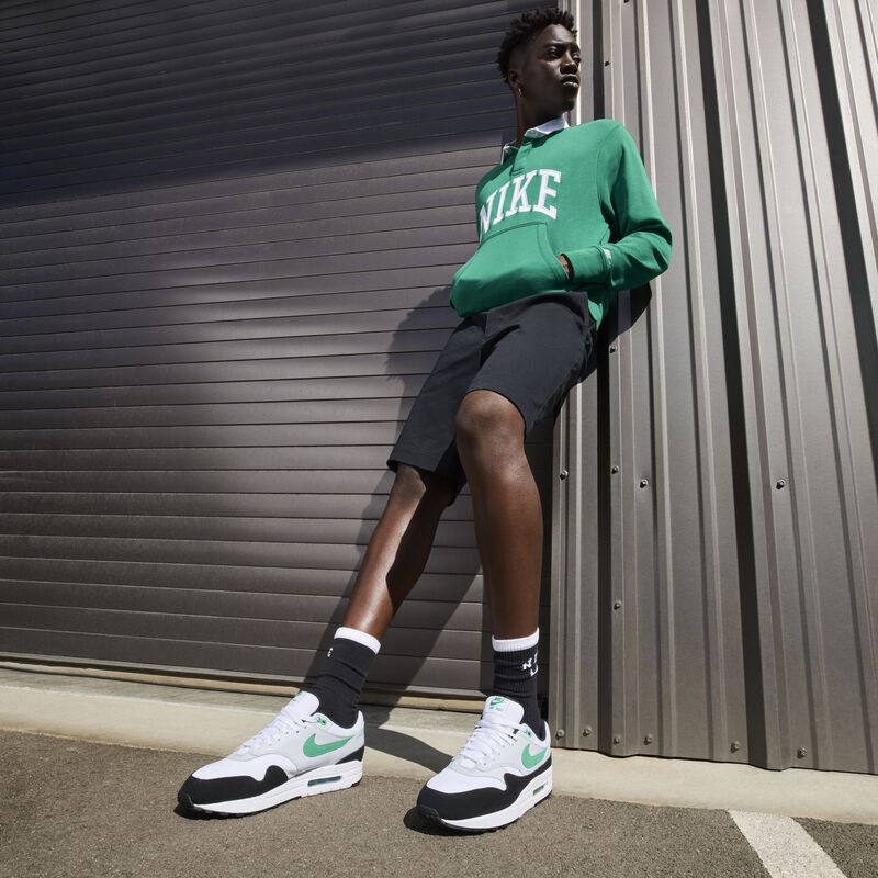 Nike Air Max 1, Blanco/Verde Estadio-Platino Puro-Negro, hi-res