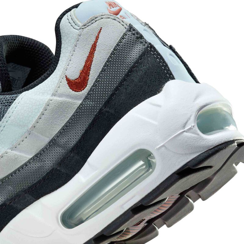 Nike Air Max 95, Gris Lobo/Naranja Rugoso-Tinte Negro-Azul, hi-res