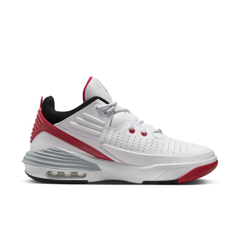 Jordan Max Aura 5, Blanco/Rojo universitario/Gris lobo/Negro, hi-res