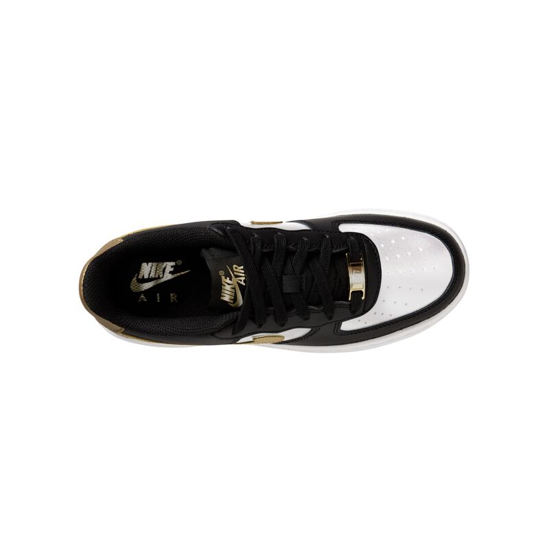 Nike Air Force 1, Negro/Negro/Blanco/Oro metalizado, hi-res