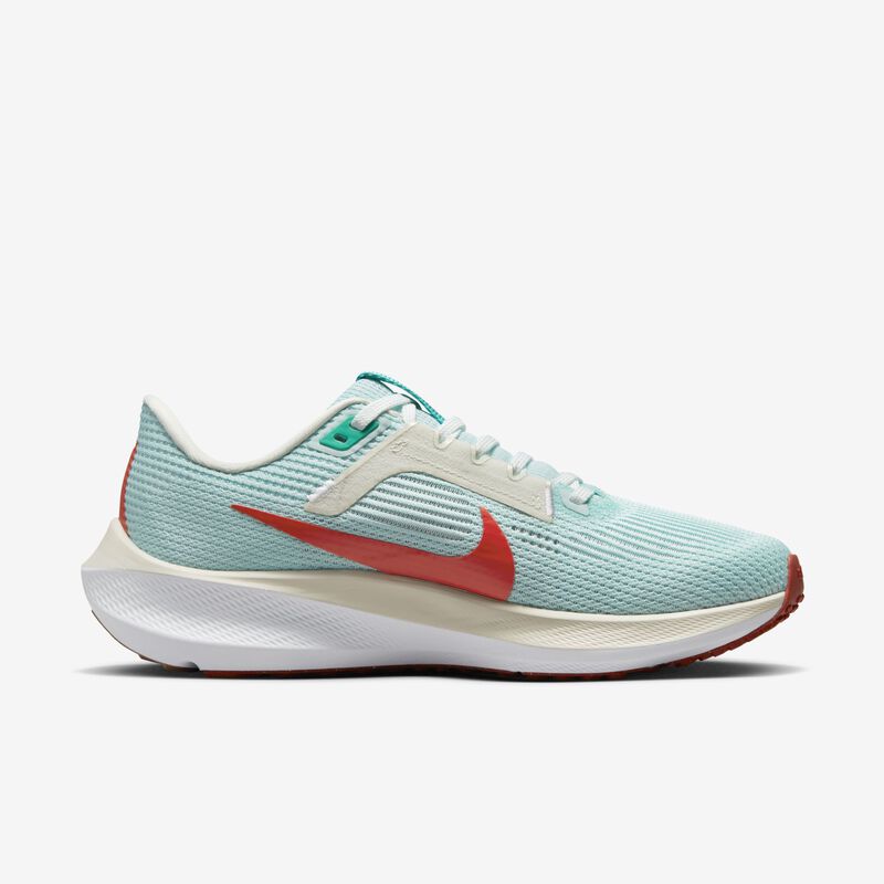 Nike Pegasus 40, Hielo jade/Blanco/Vidrio marino/Rojo picante, hi-res