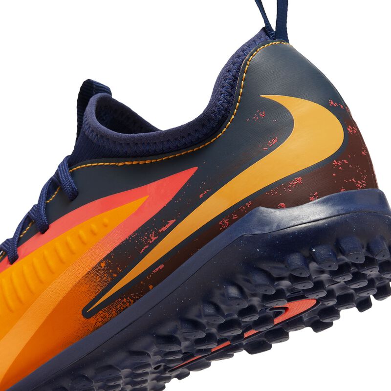 Nike Jr. Phantom 6 Low Academy "Erling Haaland", Naranja láser/Azul vacío/Veneno limón, hi-res