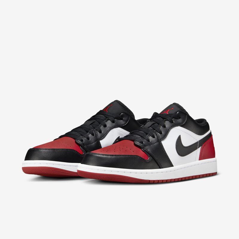Air Jordan 1 Low, Blanco/Negro-Rojo Universitario-Blanco, hi-res